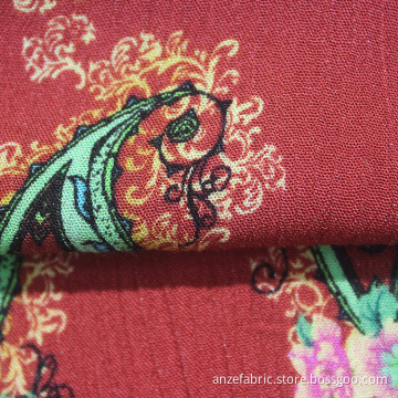 100 rayon printed gauze fabric for summer dresses